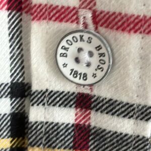 Brooks Brothers Red Fleece Holiday Plaid Flannel Shirt 12 red green tartan